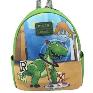Loungefly Disney Pixar Toy Story Rex Little Arms Green Mini Backpack. New w tags